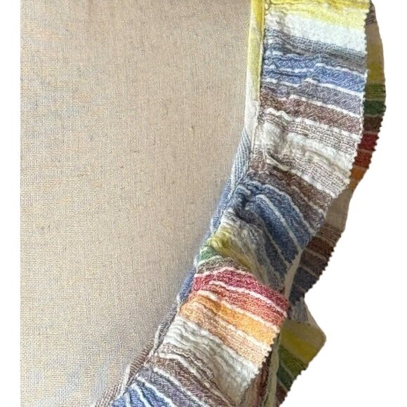 Saylor Dress Women XL Multicolor Striped V Neck Smocked Ruffle Trim Alma Mini - Picture 8 of 12